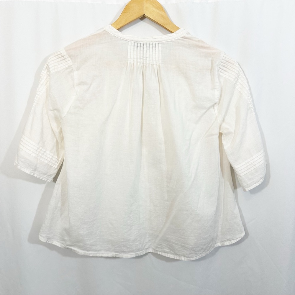 Madewelll X Warm Pintuck Tie Neck Top - Picture 7 of 12